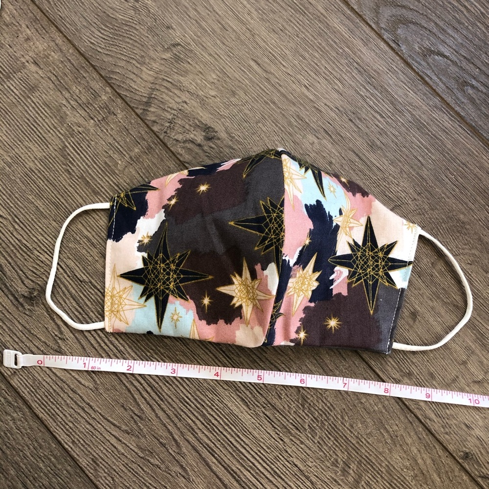 3 handmade floral star cotton face masks - Picture 3 of 8